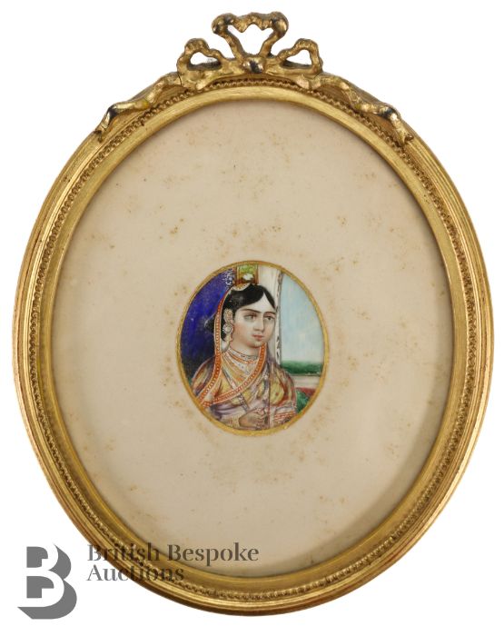 Three Indian Portrait Miniatures - Ranee of Banda, Begum of Bhopal and Begum Sumroo - Image 15 of 19