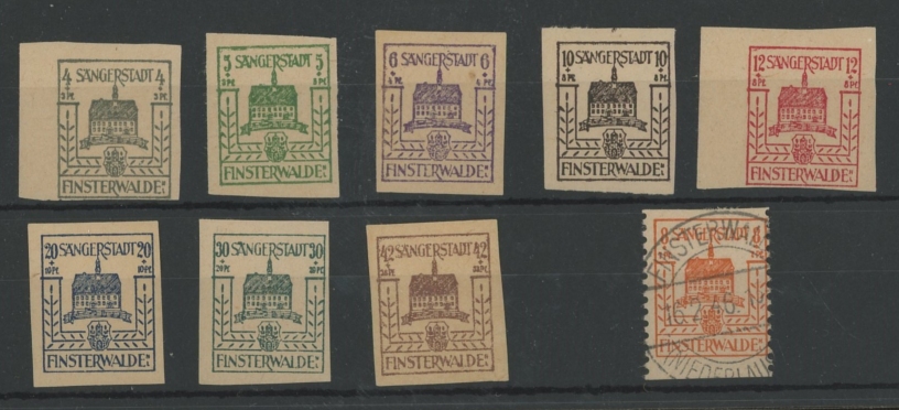 1946 Finsterwalde local issues U/M (8) & F/U (1).