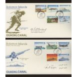 1992 Solomon Is Guadalcanal FDCs signed by Colonel J.E.Conger & Allan Rothenberg.