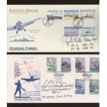 1992 Norfolk Is & Solomon Is World War II FDCs signed by Captain H.P.Ady & Rear Admiral R.Mehle.