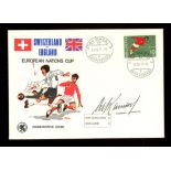 Football: 1971 Switzerland V England European Nations Cup cover signed by Sir Alf Ramsey.