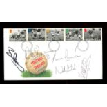Football: 1996 Football Legends Royal Mail FDC signed by Paul Parker, Lee Sharpe, Bryan Robson,
