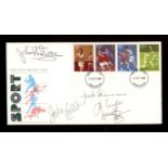 1980 Sport Post Office FDC signed by Boxers John Stracey & John Conteh + Cricketers Jack Simmons,