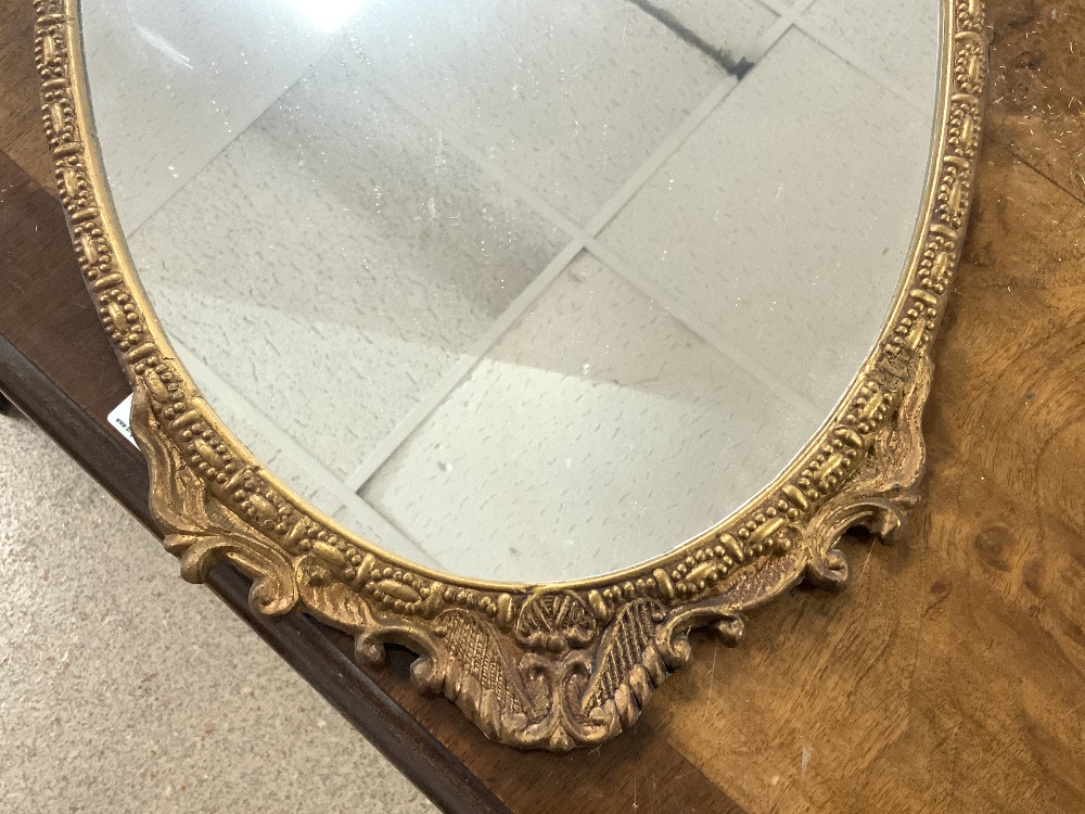 VINTAGE GILDED METAL WALL MIRROR 69 X 34 CM - Image 3 of 4