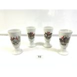 FOUR FRENCH CERAMIC HUNTING CUPS 14.5CM