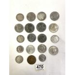 QUANTITY OF COINS SOME WITH SILVER CONTENT INCLUDES SOUTH AFRICA GEORGE VI SILVER 5 SHILLINGS