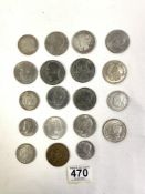 QUANTITY OF COINS SOME WITH SILVER CONTENT INCLUDES SOUTH AFRICA GEORGE VI SILVER 5 SHILLINGS