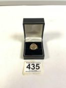 375 GOLD GENTS MASONIC RING WHICH FLICKS OVER SIZE Q
