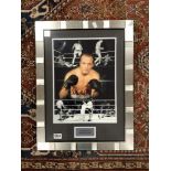 BOXING SIGNED HENRY COOPER PRINT WITH CERT OF AUTH TO THE BACK 46 X 61CM WITH EXTRACTS OF KNOCKING