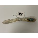 MOTHER OF PEARL AND ABALONE LETTER OPENER A/F 19.5CM
