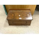 A LATE VICTORIAN BURR WALNUT AND MAHOGANY SLOPING TOP BOX.