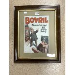 A BOVRIL ADVERT IN MAHOGANY FRAME. 24X36