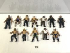 A QUANTITY OF 1990"S WRESTLING TOY FIGURES, PLAY WORN !