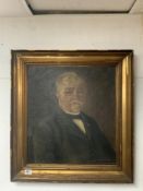 OIL PORTRAIT OF A GENT, IN A GILT FRAME. SIGNED A. MOE, 13. 60X50.