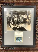 MUHAMMAD ALI AND THE BEATLES HAND SIGNED PHOTO WITH CERT OF AUTH BY PETER MORKOVIN 67 X 81 CM FRAMED
