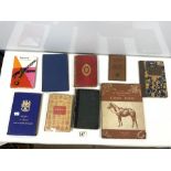 SEVEN BOOKS RELATING TO MILITARY- LIFE OF NELSON, BATTLE WATERLOO, REGIMENTAL BADGES, FIVE OTHERS