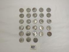 A 1952 AMERICAN HALF DOLLAR, AND A QUANTITY OF MOSTLY 1968 HALF DOLLARS.