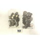 QUANTITY OF COINS SOME SILVER CONTENT INCLUDES MALAYA CENTS AMERICAN COINS AND MORE