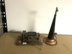 A VINTAGE GERMAN EWC EXCELSIOR CYLINDER PHONOGRAPH WITH HORN.