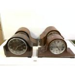 TWO ADMIRALS HAT MANTEL CLOCKS AND TWO OTHER MANTEL CLOCKS.