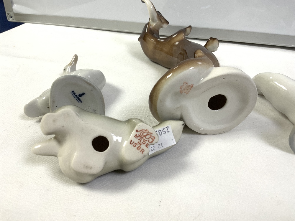 THREE USSR PORCELAIN FIGURES OF OTTER, SEAL AND A BADGER, BESWICK CAT AND PIG, AND OTHERS. - Image 5 of 8