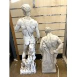 TWO CONCRETE CLASSICAL FIGURES LARGEST 83CM