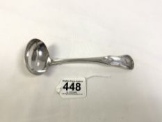 GEORGE IV SCOTTISH HALLMARKED SILVER FIDDLE & PATTERN SAUCE LADLE GLASGOW BY JOHN MUIR JNR 19CM