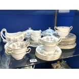 WEDGEWOOD ASHFORD PATTERN DINNER SERVICE, 49 PIECES APPROX.