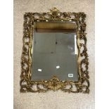 ORNATE GILTWOOD STYLE WALL MIRROR. 59X75.
