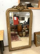 LARGE FRENCH GILDED HALL WALL MIRROR 154 X 84 CM