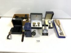 A QUANTITY OF GENTS WRISTWATCHES, ALL QUARTZ.