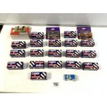 A QUANTITY OF CORGI DIE-CAST MODEL CARS, TWO CADBURYS COLLECTION MODELS, AND A DIE-CAST OLD TIMERS