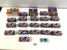 A QUANTITY OF CORGI DIE-CAST MODEL CARS, TWO CADBURYS COLLECTION MODELS, AND A DIE-CAST OLD TIMERS