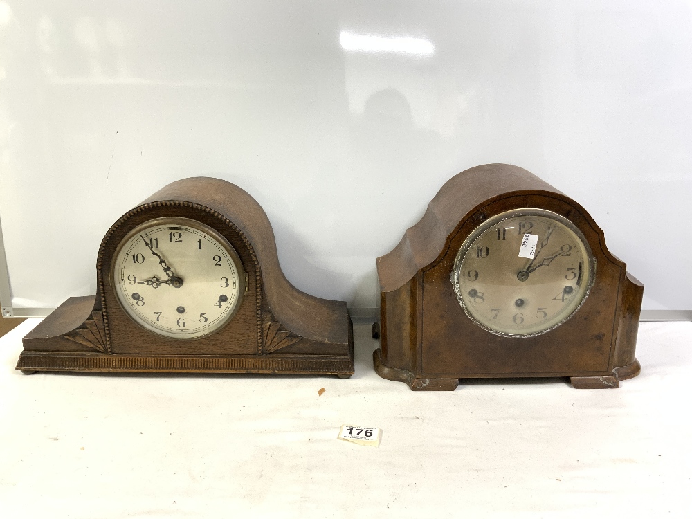 TWO ADMIRALS HAT MANTEL CLOCKS AND TWO OTHER MANTEL CLOCKS. - Image 8 of 13