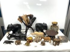 AFRICAN EBONY ELEPHANTS, AND OTHER WOODEN ELEPHANTS.