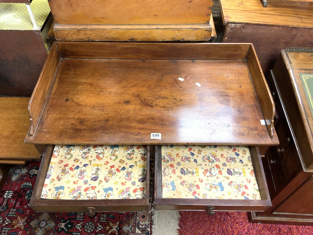 ANTIQUE MAHOGANY WRITING DESK WITH TWO DRAWERS 101 X 53 X 86 CM - Image 2 of 3