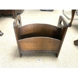 VINTAGE WOODEN OAK NEWSPAPER RACK 39 X 20 CM