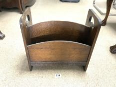 VINTAGE WOODEN OAK NEWSPAPER RACK 39 X 20 CM