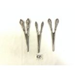 THREE HALLMARKED SILVER GLOVE STRETCHERS BIRMINGHAM AND CHESTER 1907 AND 1913