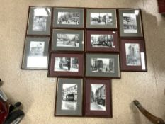 A SET OF TWELVE FRAMED PHOTOGRAPHIC PRINTS SCENES OF BRIGHTON.