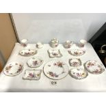 ROYAL CROWN DERBY JAM POT, CREAM JUG, SMALL DISHES AND MORE.