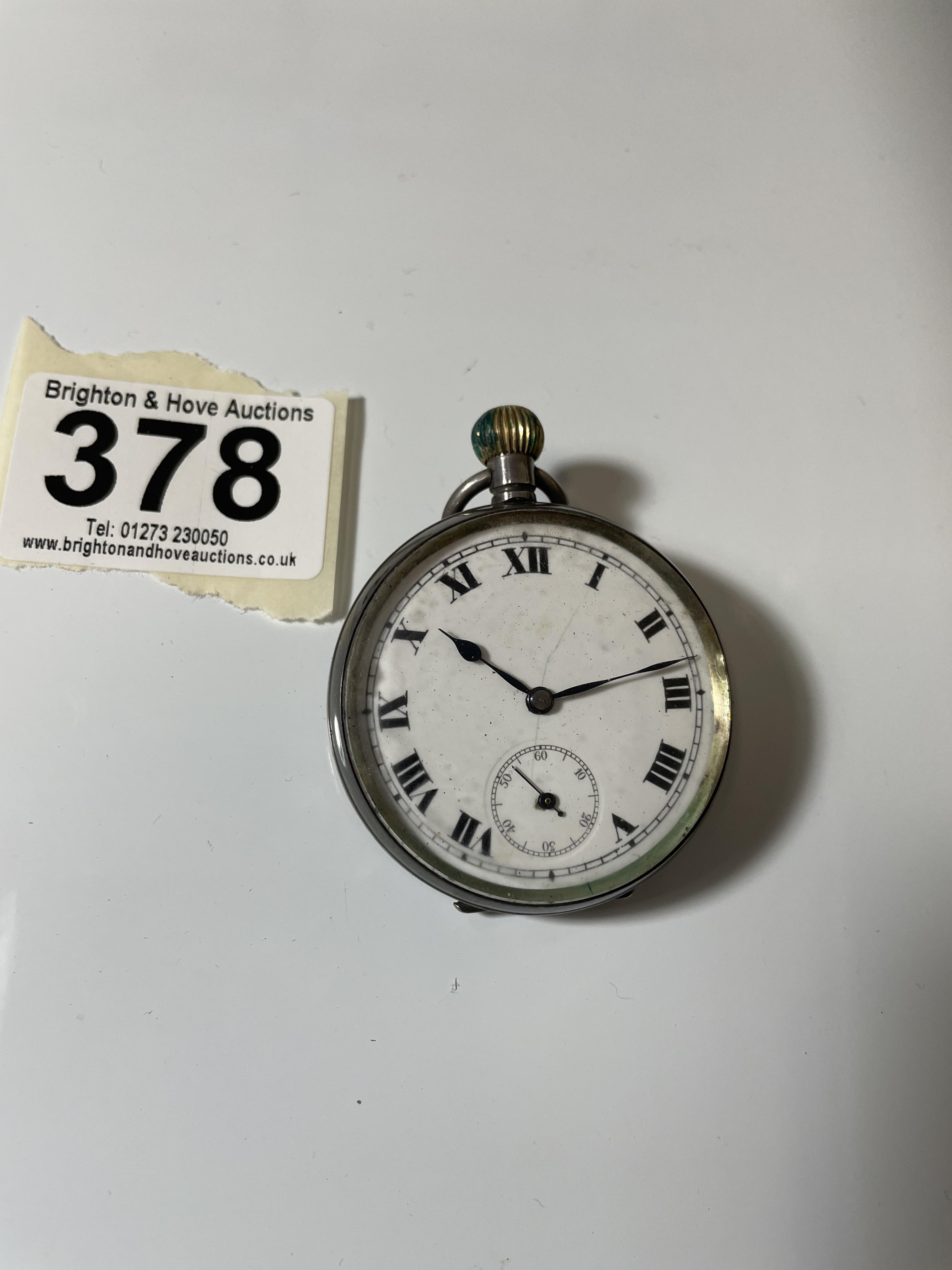 925 SILVER ENGINE TURNED POCKET WATCH WITH SUBSIDIARY SECONDS DIAL.