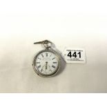 935 SILVER CASED POCKET WATCH WITH ENAMEL DIAL AND SECONDS HAND - FATTORINI & SONS BRADFORD (I