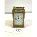 VINTAGE BRASS CARRIAGE CLOCK 15CM