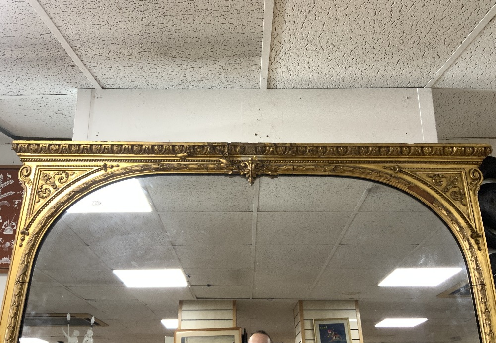 A LARGE NINETEENTH GILT GESSO MIRROR WITH MERCURY GLASS. 150X207 CMS. - Image 2 of 3