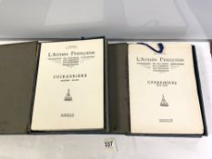 TWO BOXED SETS OF FRENCH ARMY AND REGIMENT UNIFORMS, EQUIPMENT, AND ARMOURMENT PLATES BY - L