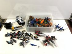 A QUANTITY OF MODEL TOY JET PLANES, AND A QUANTITY OF ACTIVISION FANTASY FIGURES.