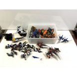 A QUANTITY OF MODEL TOY JET PLANES, AND A QUANTITY OF ACTIVISION FANTASY FIGURES.