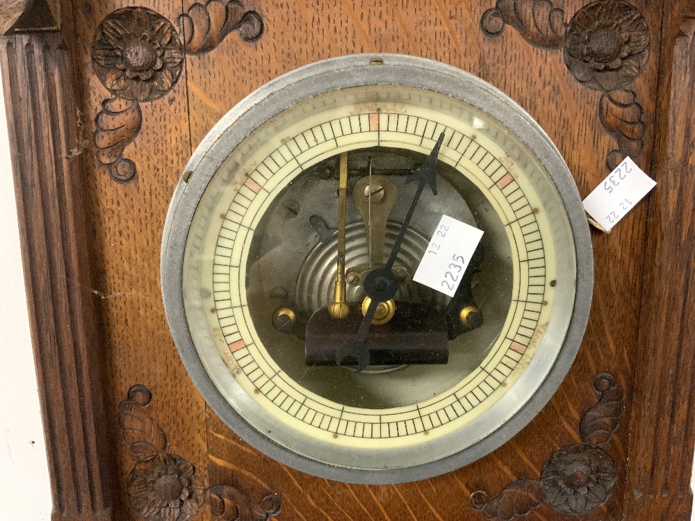 VINTAGE OAK BAROMETER / THERMONMETER 83CM - Image 3 of 4