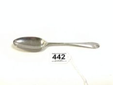 GEORGE II HALLMARKED SILVER TABLE SPOON BY EBENEZER COKER & THOMAS HANNAM 21CM